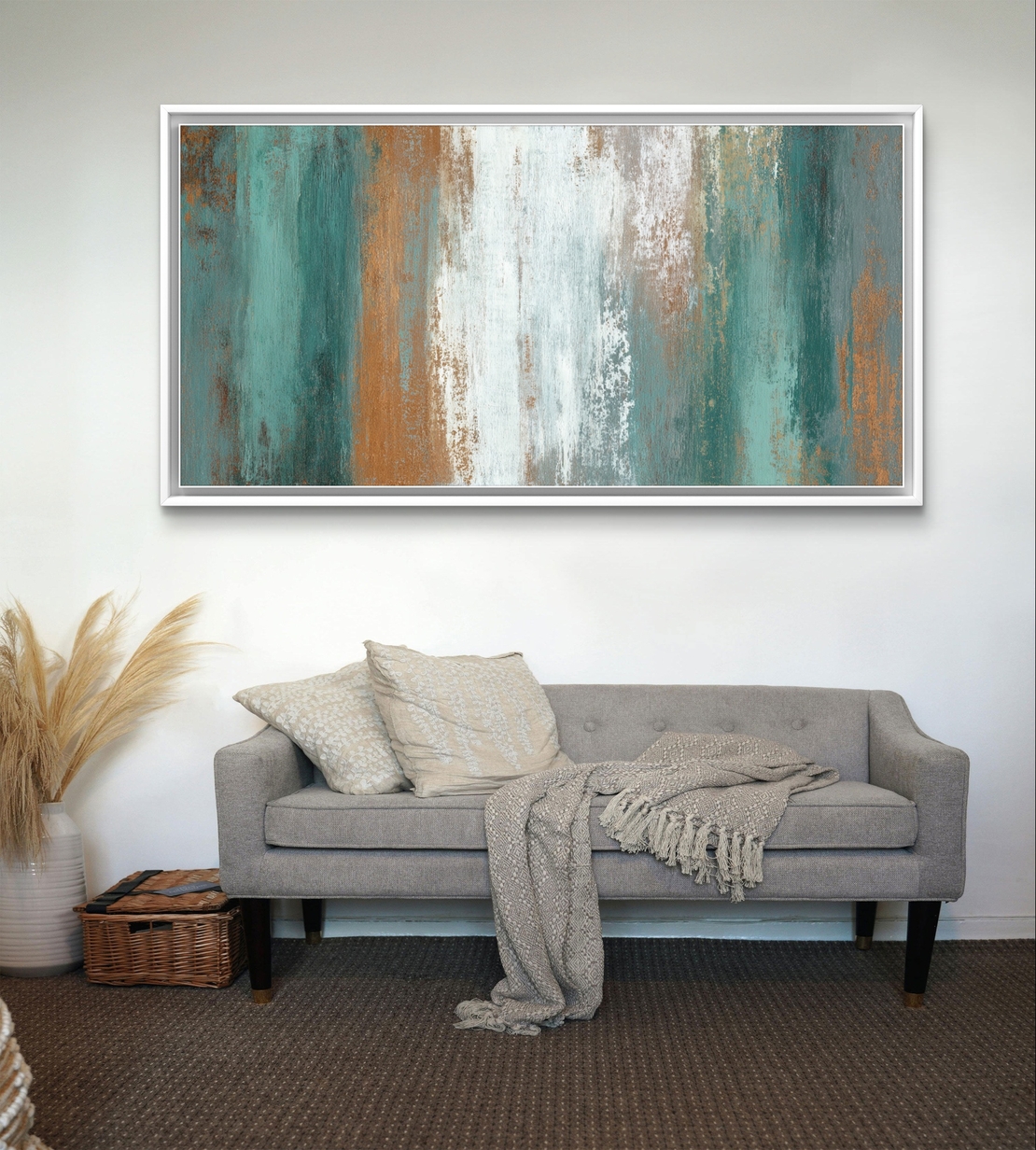 תמונת קיר אבסטרקטית בסגנון סקנדינבי עם משיכות צבע אנכיות ומראה אלגנטי