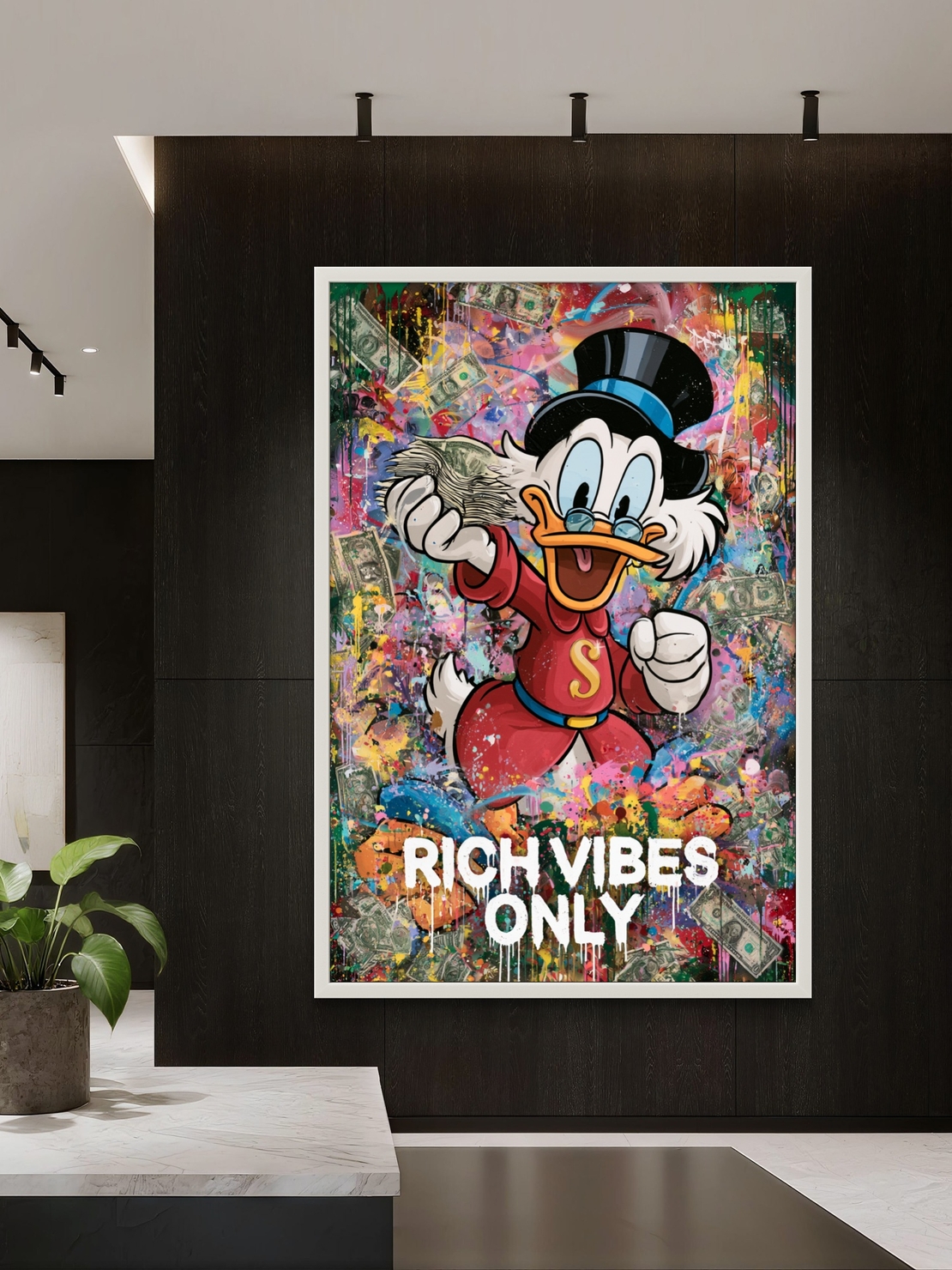 Rich Vibes Only - תמונת קנבס צבעונית בסגנון פופ ארט לחדר עבודה – דגם MT3171