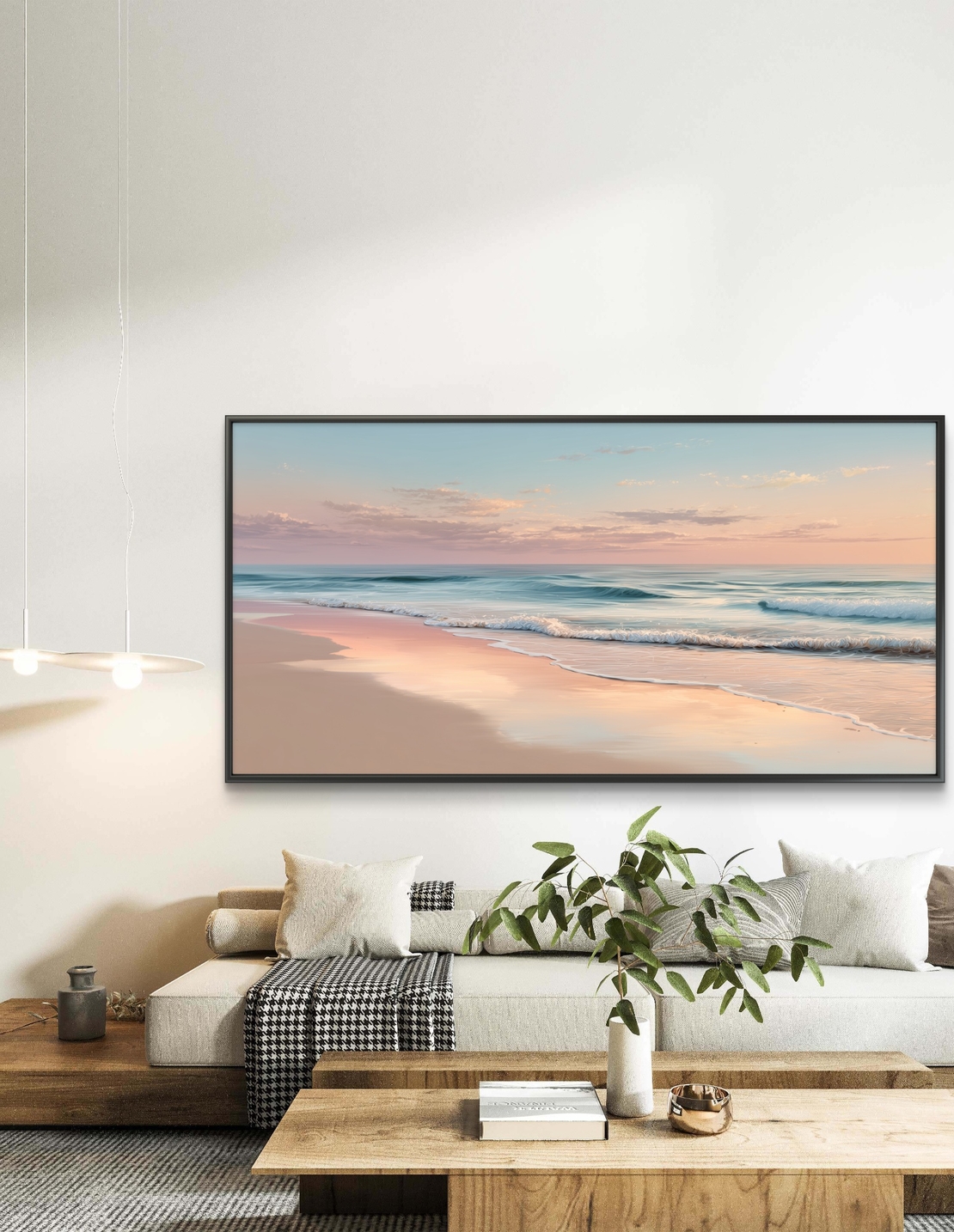 תמונת נוף ים יוקרתית לסלון בעיצוב מרגיע