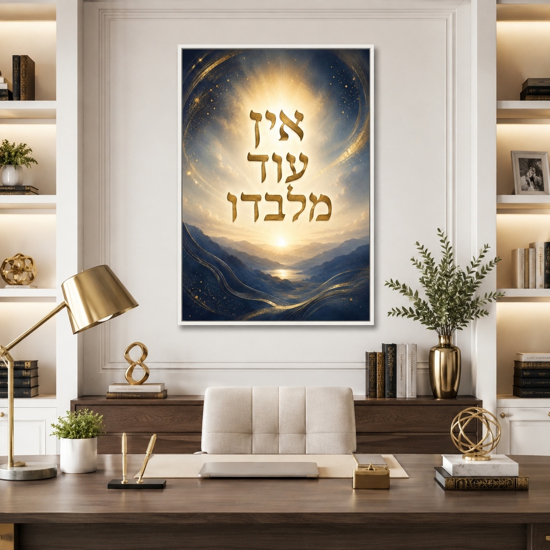 אין עוד מלבדו – תמונת קנבס רוחנית כחול וזהב | RB454