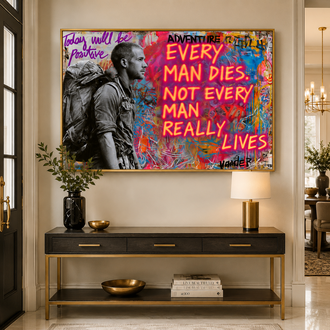 תמונת קנבס לרוחב Every Man Dies בסגנון גרפיטי השראתי - NEXTGEN דגם MT9153