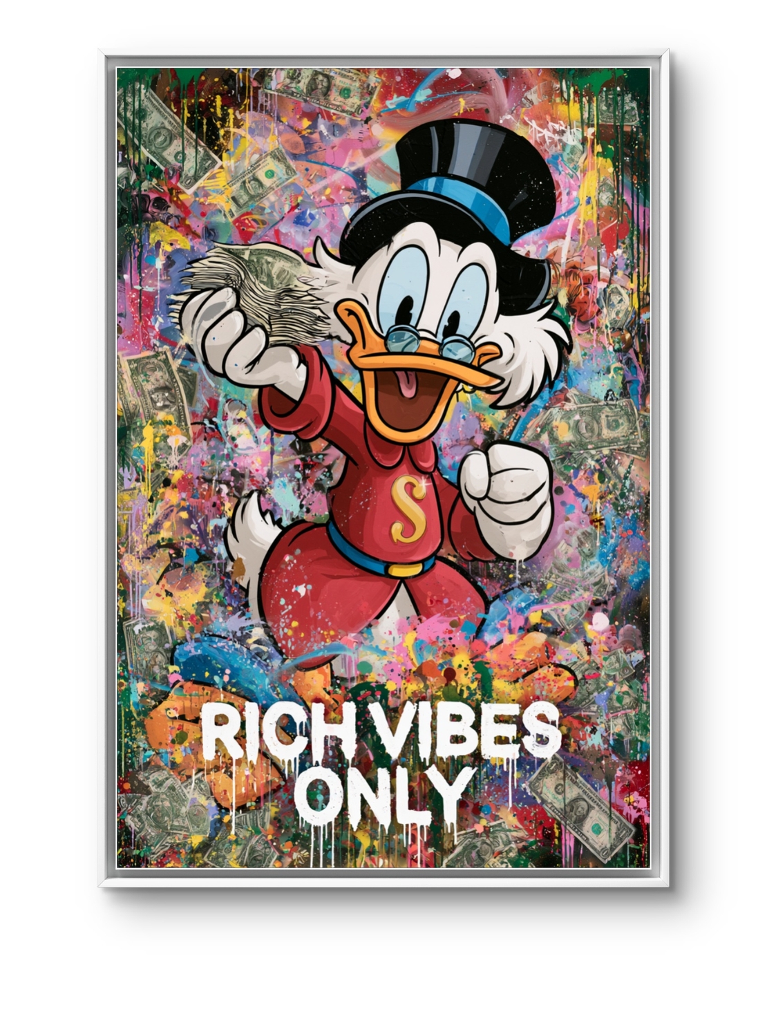 Rich Vibes Only - תמונת קנבס צבעונית בסגנון פופ ארט לחדר עבודה – דגם MT3171