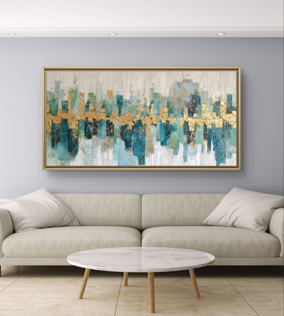 תמונת קנבס לסלון/חדר שינה | קו הזהב העירוני | דגם - CR8854