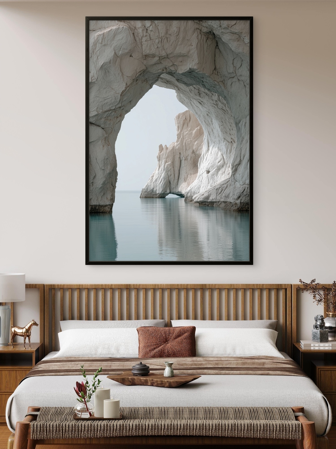 תמונת קנבס שער הסלעים – קשת סלעים מעל ים רגוע בגווני טורקיז, מתוך קולקציית NEXTGEN BY BAR של תכשיט לבית, בעיצוב טבעי ואלגנטי.