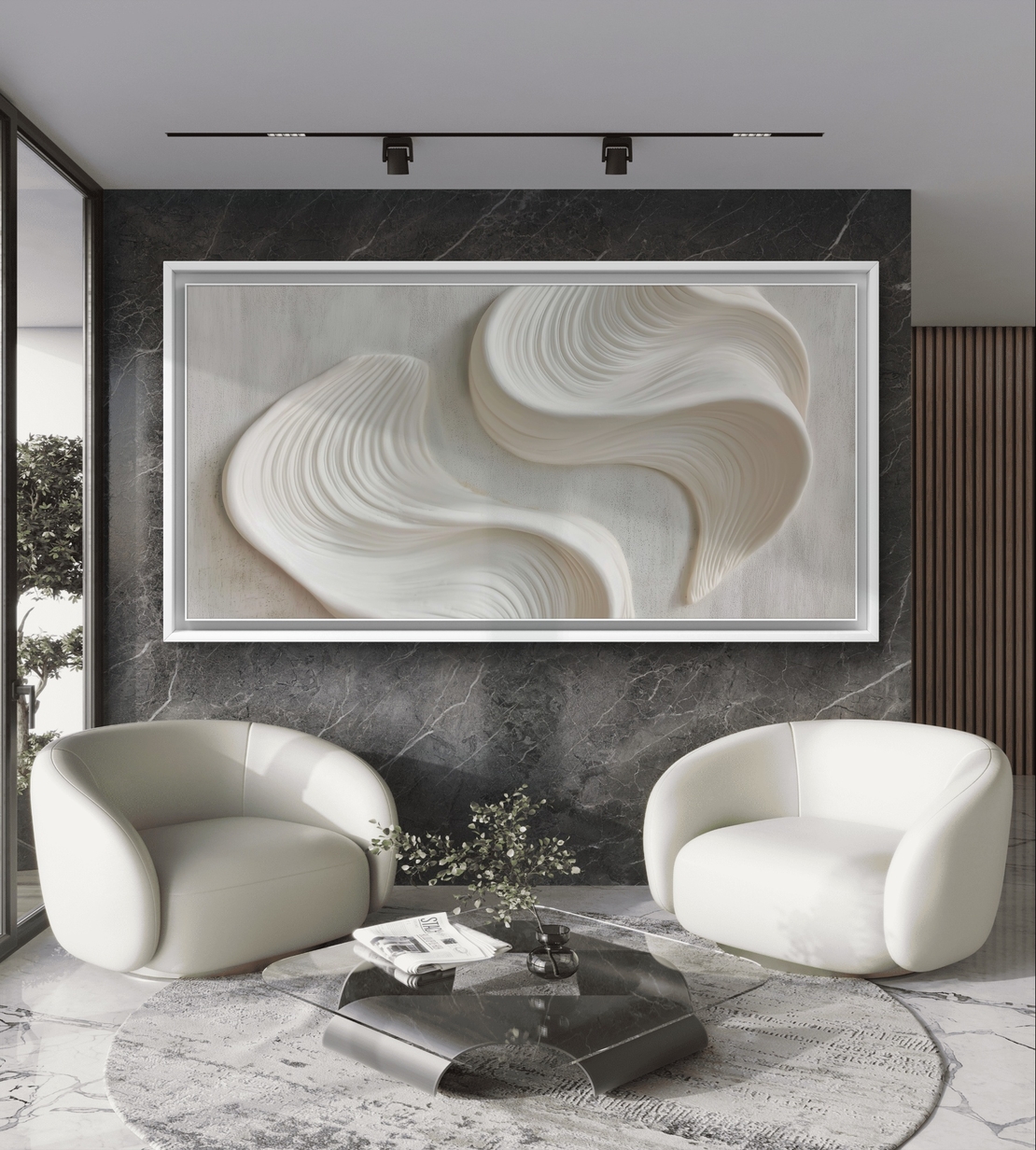 תמונת קנבס לסלון/חדר שינה | זרימה שקטה | דגם - CR8853