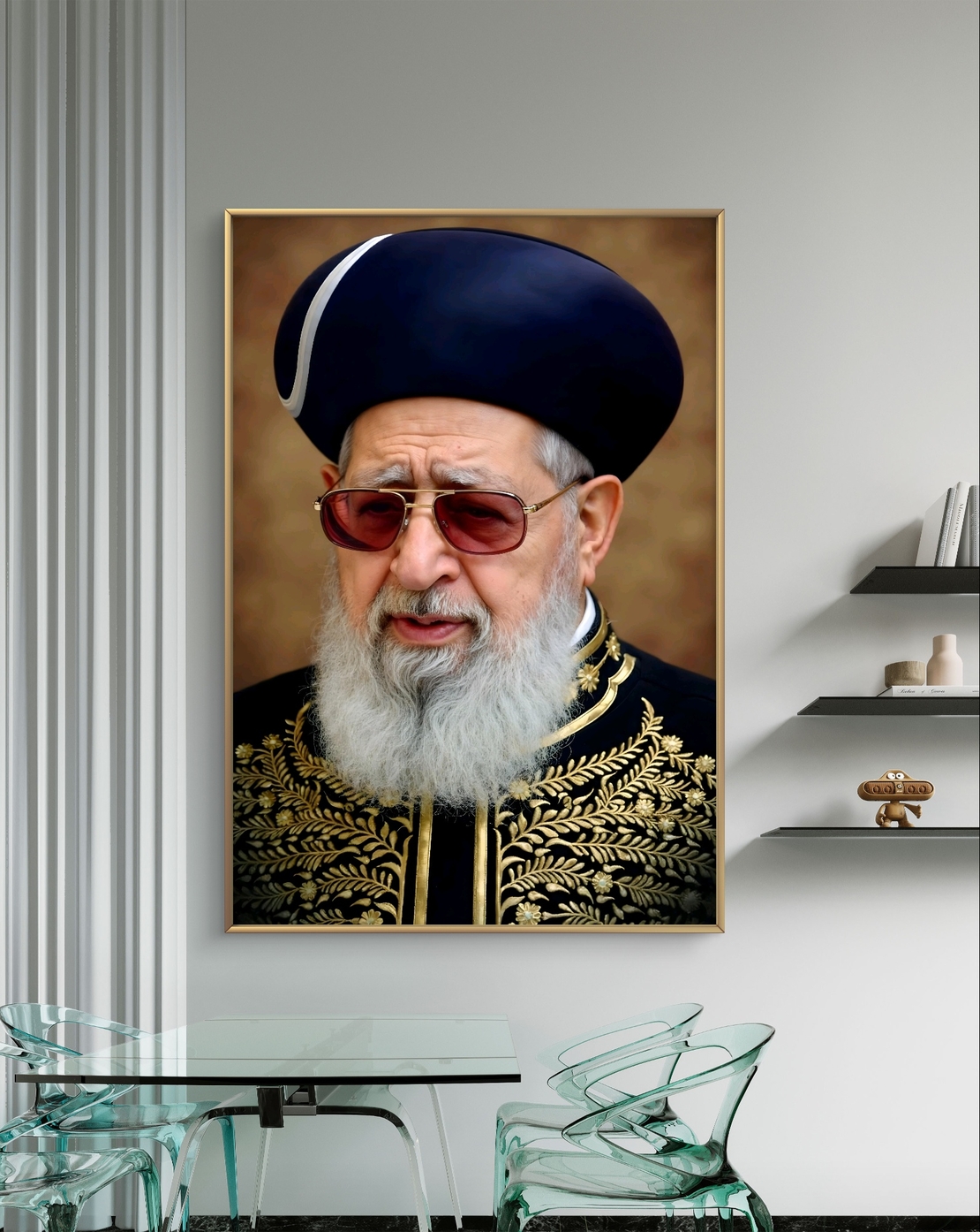 תמונת קנבס מרשימה של הרב עובדיה יוסף, בעיצוב קלאסי ומרהיב מתוך קולקציית 