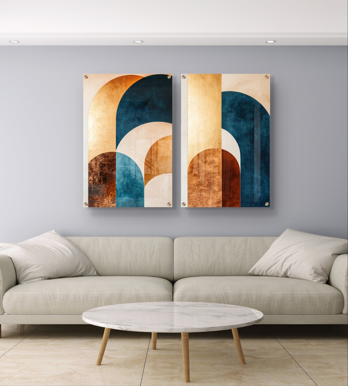 זוג תמונות זכוכית לסלון / חדר שינה 