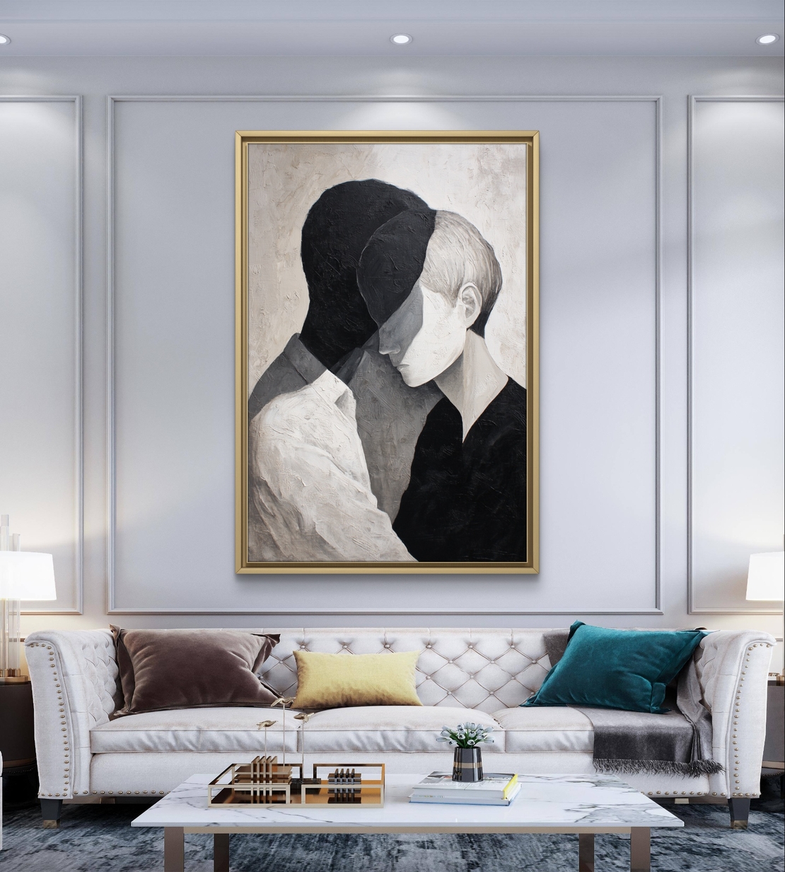 תמונת קיר קנבס אהבה בשחור לבן