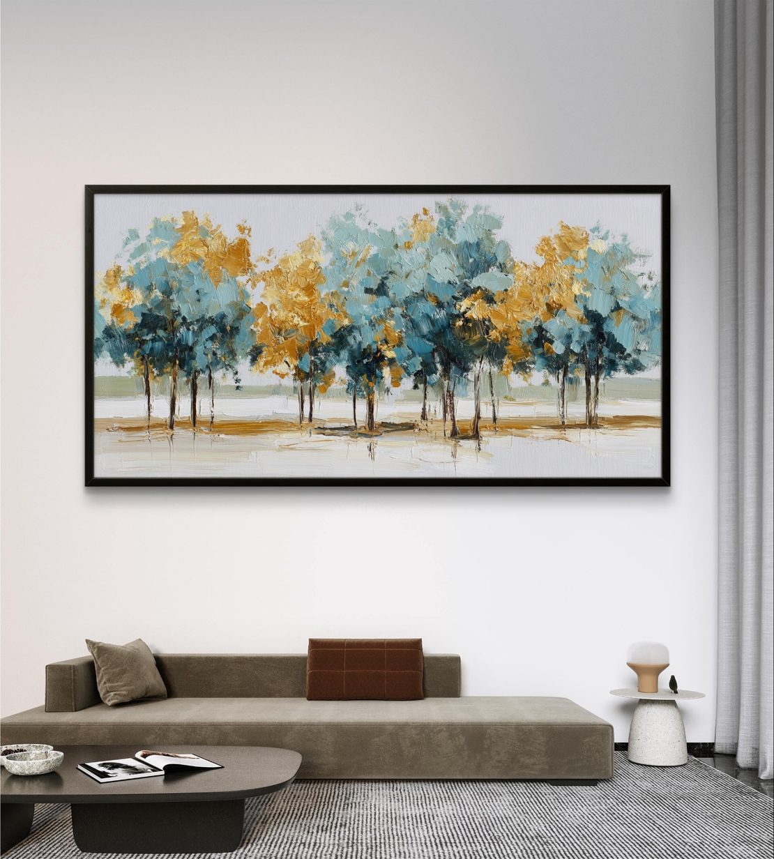 תמונת קיר אבסטרקטית הדפסה חלקה לא תבליט בעיצוב נוף רגוע