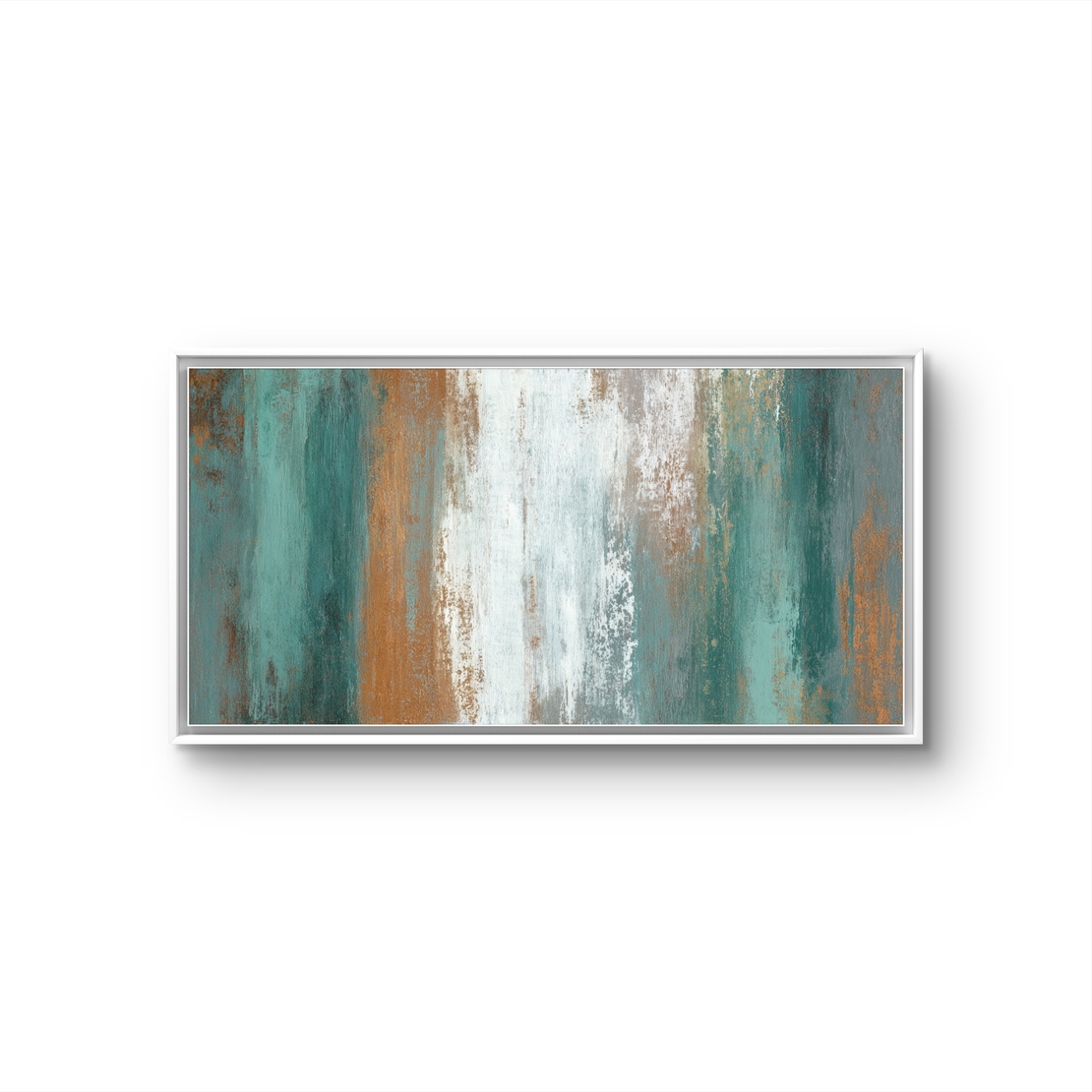 פסי עומק – תמונת קנבס אבסטרקט טקסטורה בפסי טורקיז וחום | TF3455