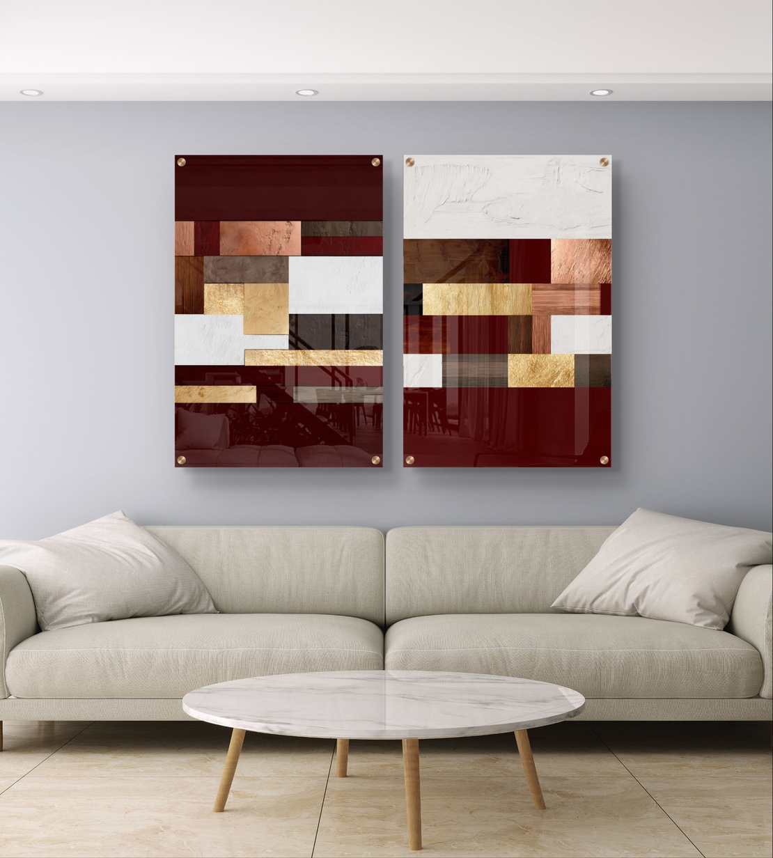 זוג תמונות זכוכית לסלון / חדר שינה 