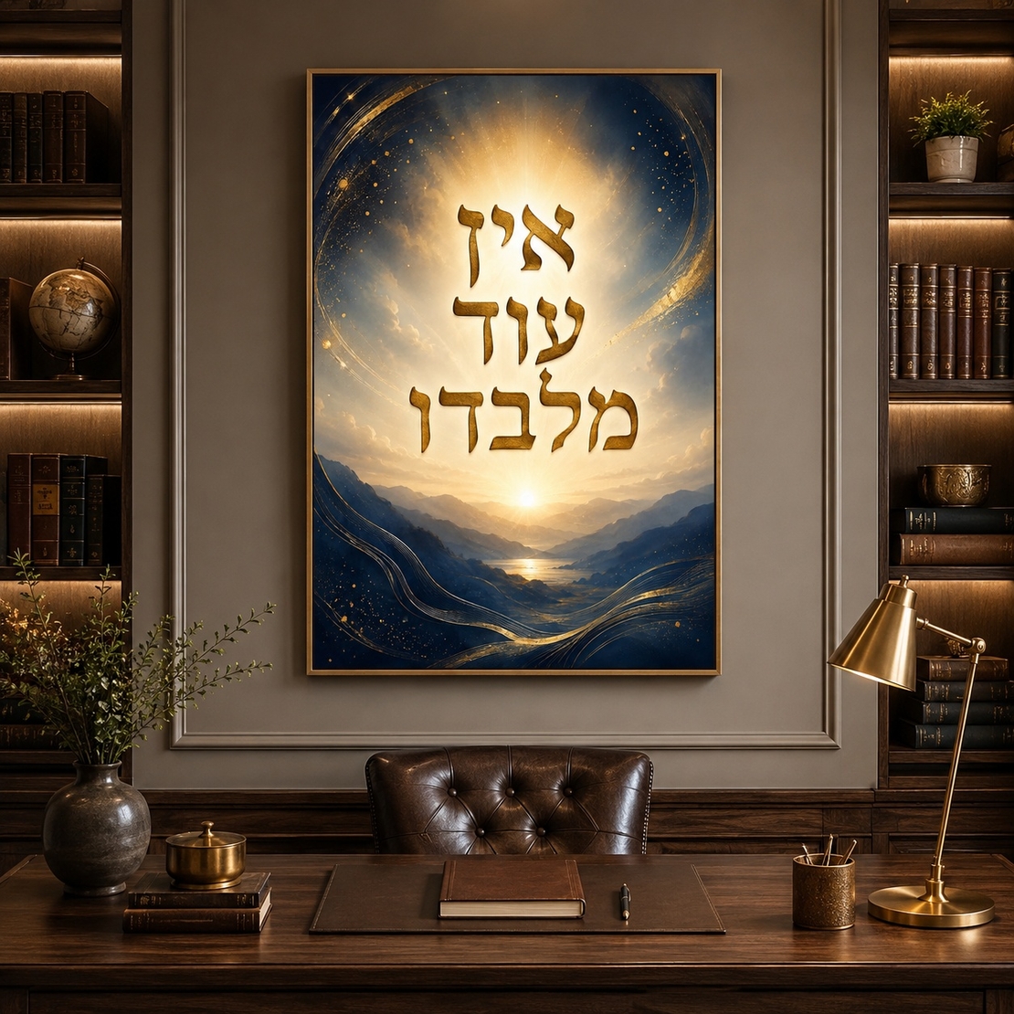 אין עוד מלבדו – תמונת קנבס רוחנית כחול וזהב | RB454