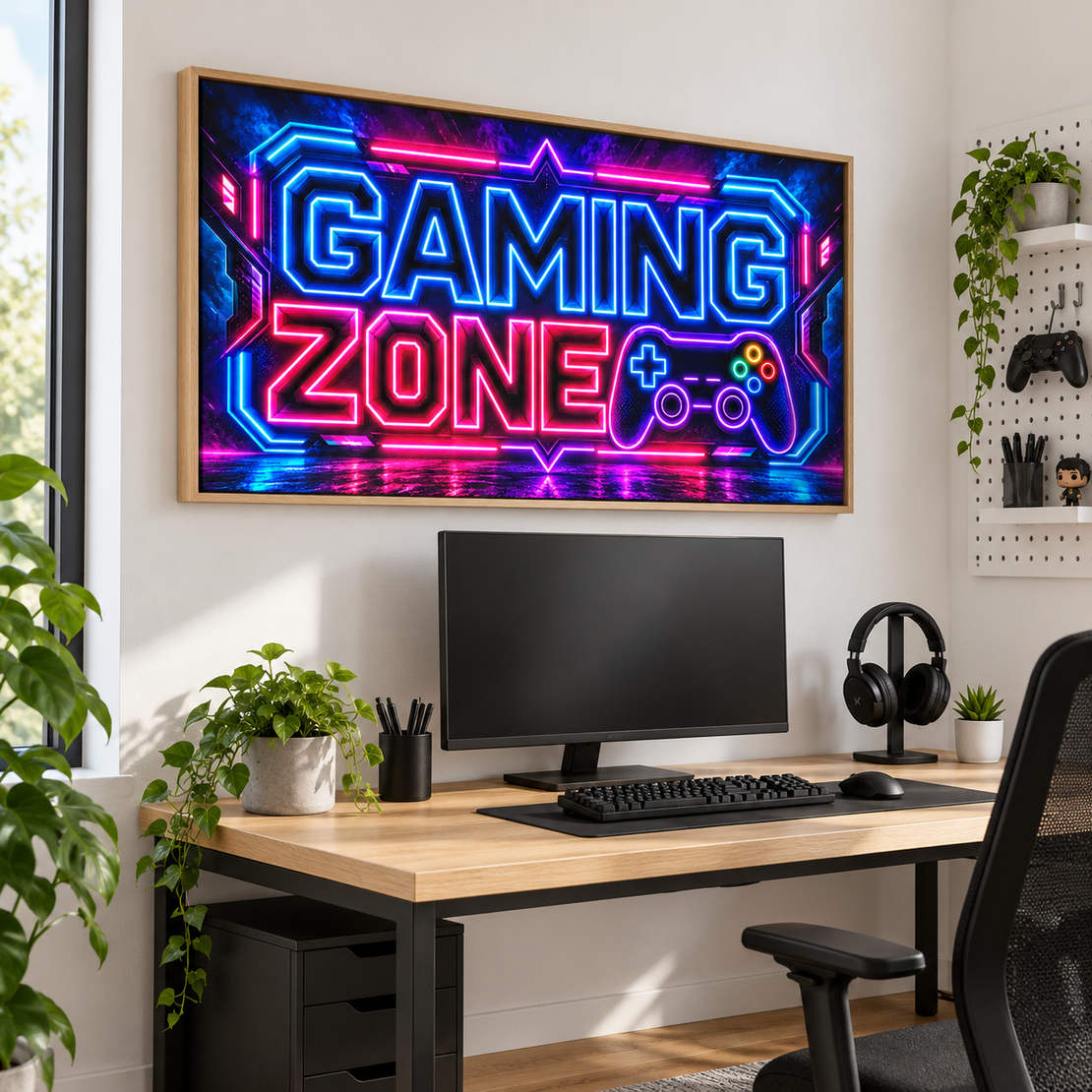 תמונת קנבס GAMING ZONE בניאון | דגם GA7773