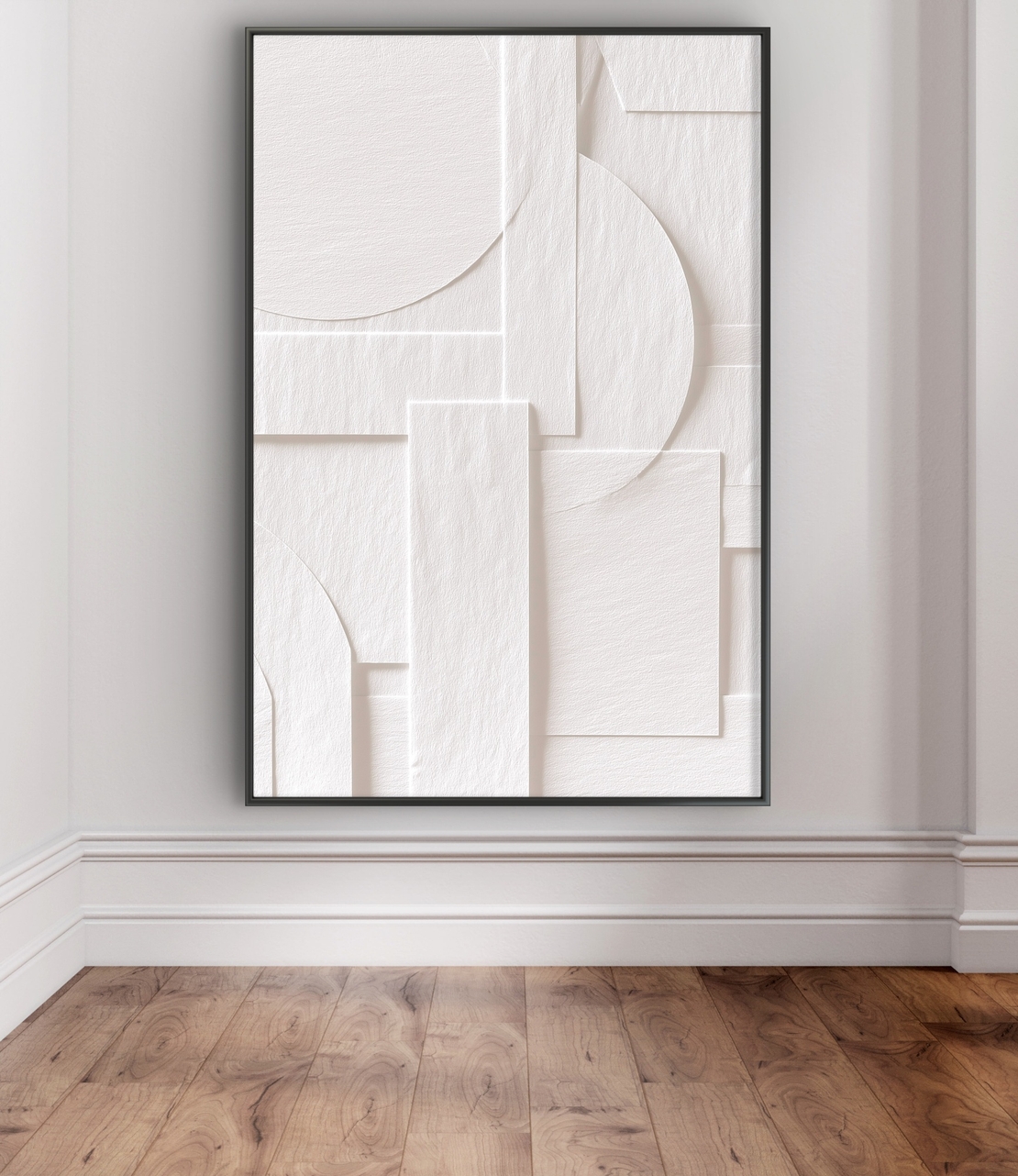 תמונת קיר מודרנית בגווני שמנת עם עיצוב גאומטרי נקי