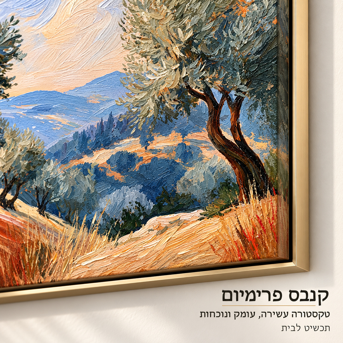 תמונת קנבס פרימיום נוף ים־תיכוני ועצי זית | דגם PR6312