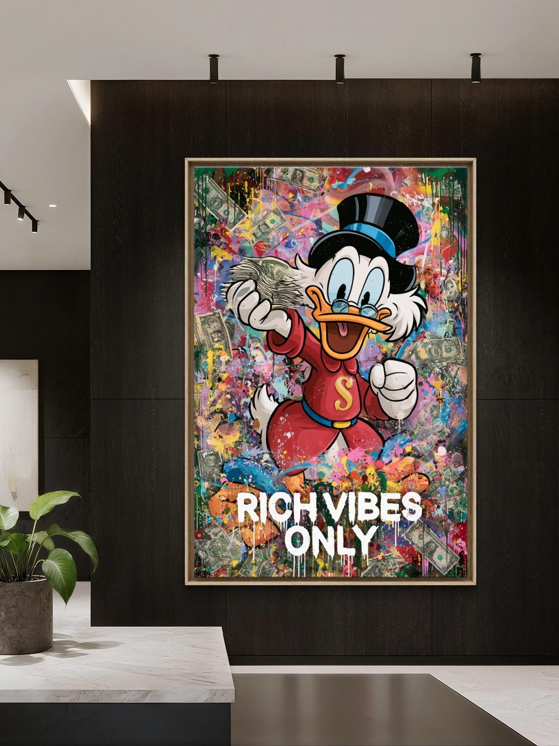 Rich Vibes Only - תמונת קנבס צבעונית בסגנון פופ ארט לחדר עבודה – דגם MT3171