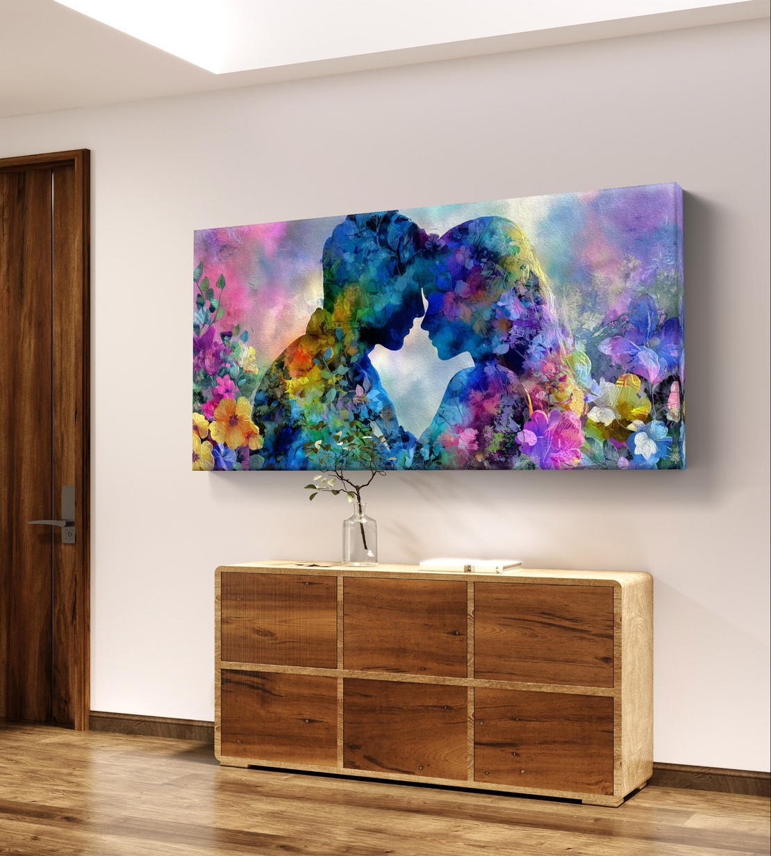 תמונת קנבס לסלון/חדר שינה | אהבה בצבעים | דגם - CS4671