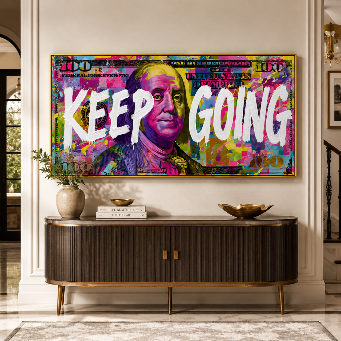 Keep Going Premium - תמונת קנבס רחבה צבעונית למשרד מודרני – דגם DK4584