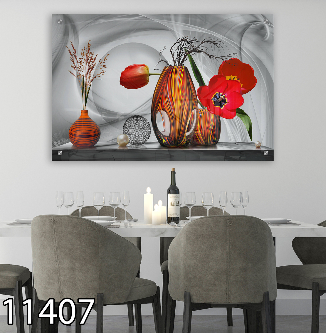תמונת זכוכית  מקורית למטבח\פינת אוכל דגם 11407