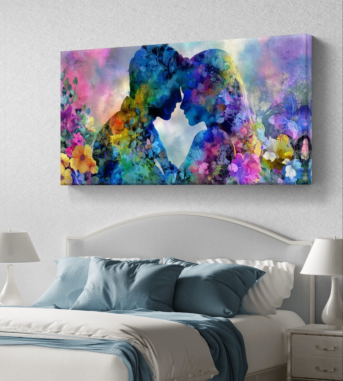 תמונת קנבס לסלון/חדר שינה | אהבה בצבעים | דגם - CS4671