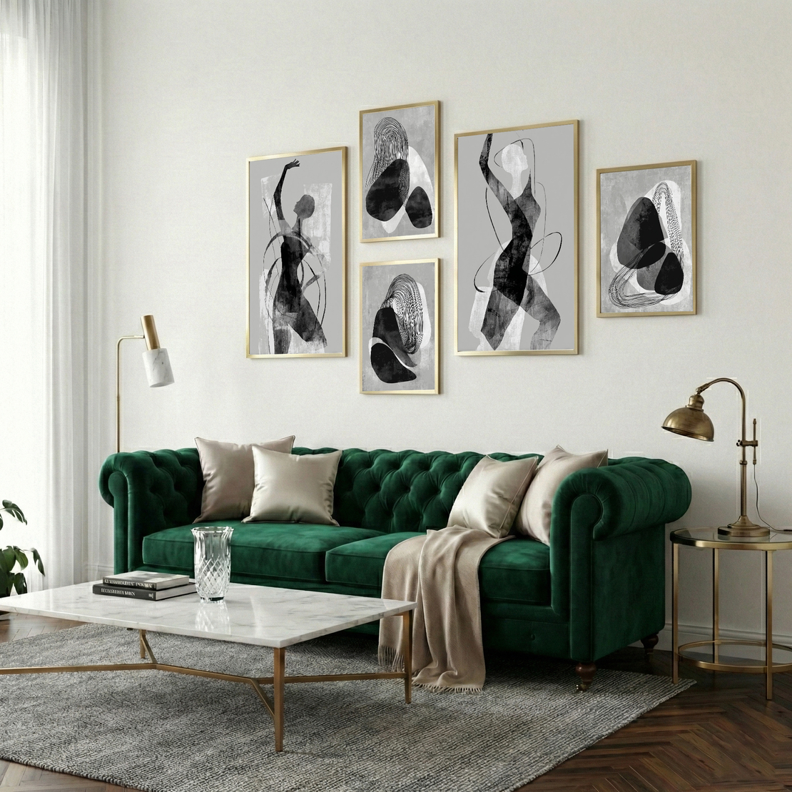 תמונות קיר שחור לבן אמנות מודרנית מבית תכשיט לבית