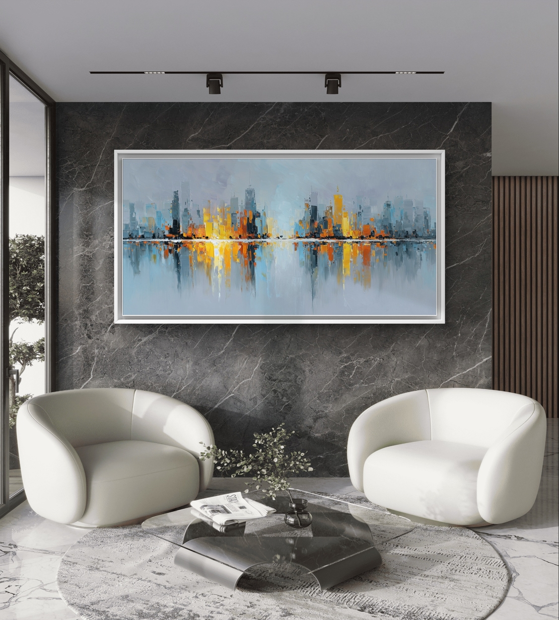 תמונת קנבס לסלון/חדר שינה | אורות העיר | דגם - CR8851