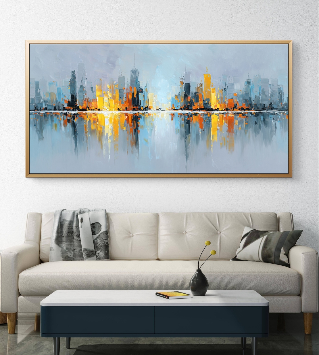תמונת קנבס לסלון/חדר שינה | אורות העיר | דגם - CR8851