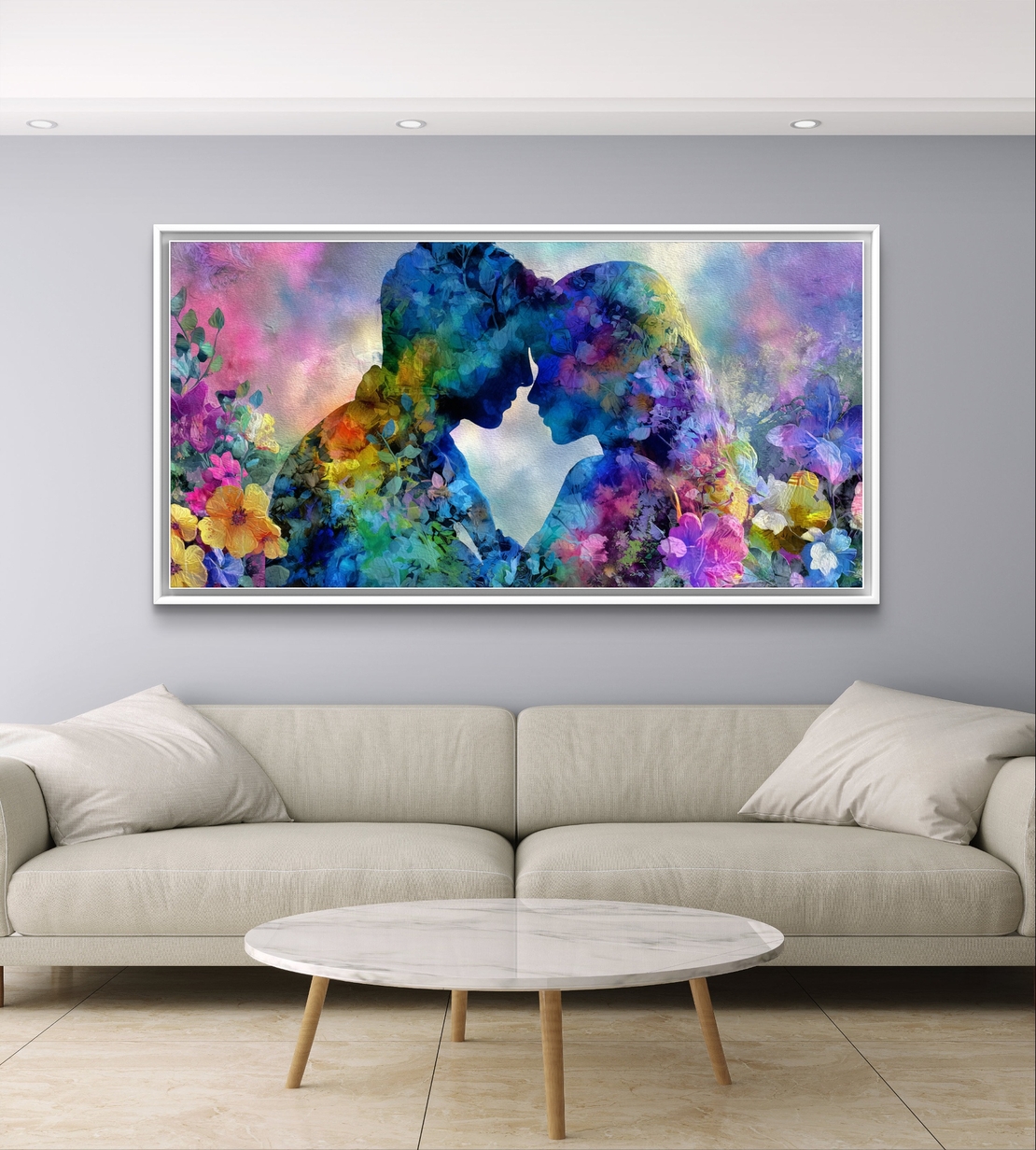 תמונת קנבס לסלון/חדר שינה | אהבה בצבעים | דגם - CS4671