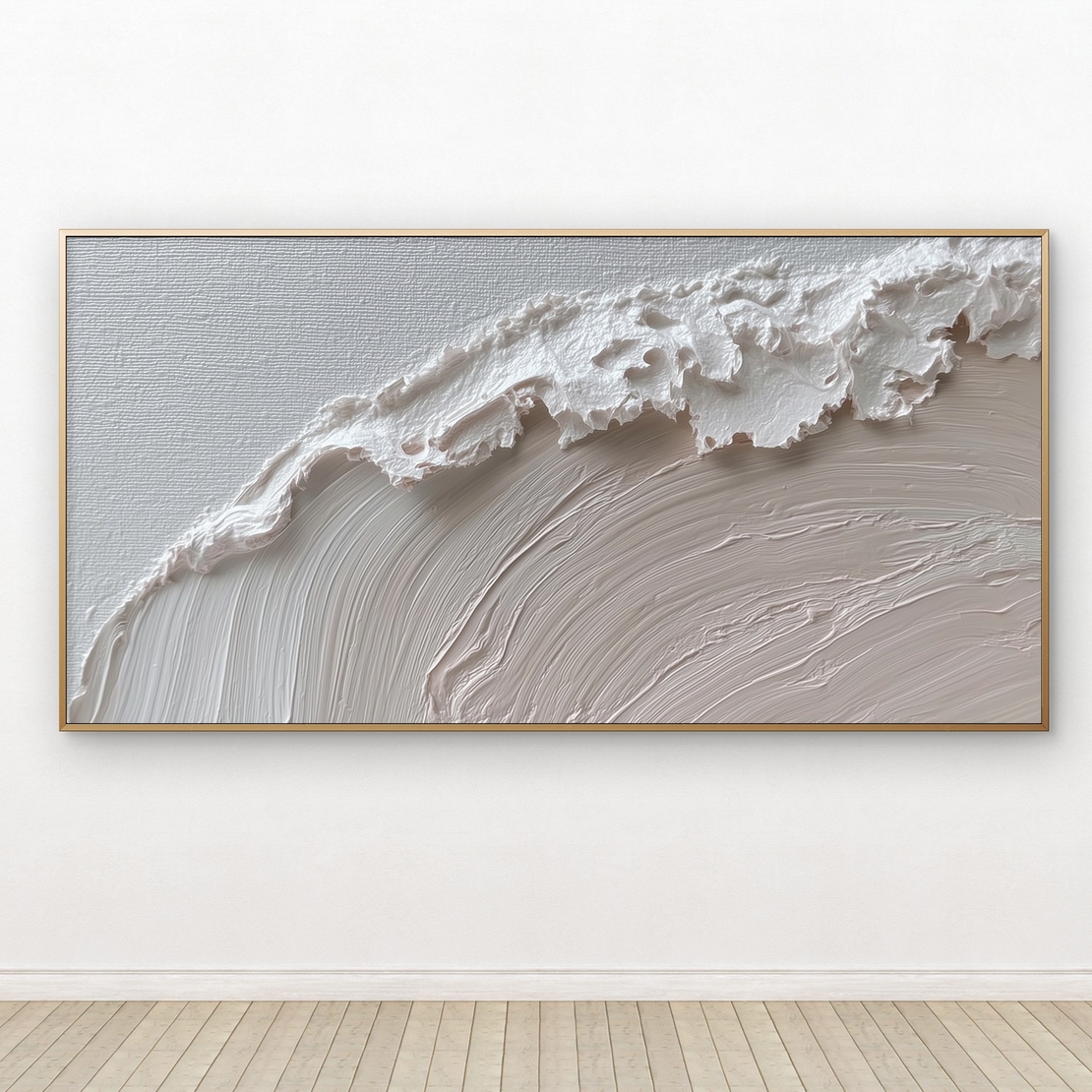תמונת קנבס טקסטורה לבנה בסגנון גלים עדינים – NEXTGEN BY BAR