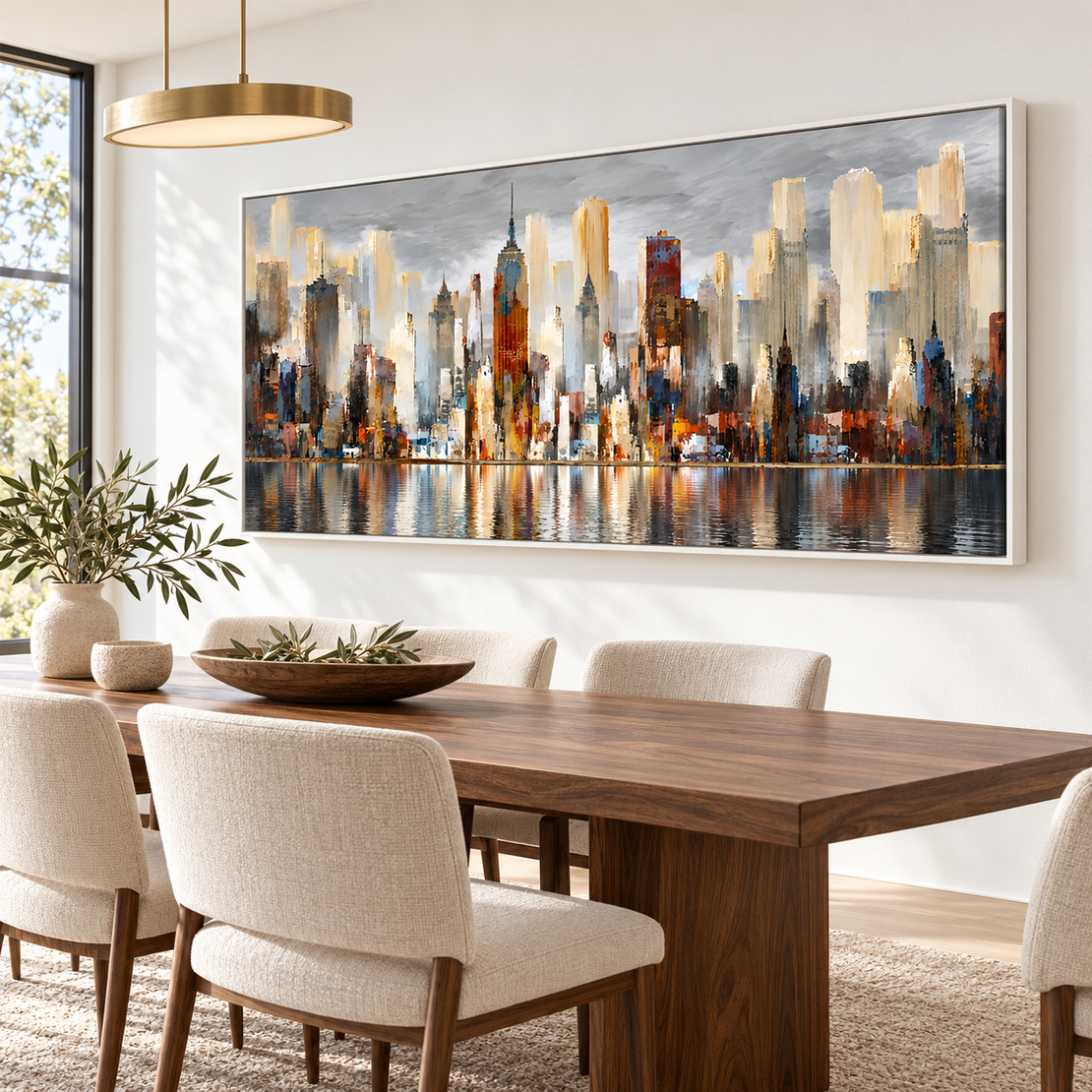 תמונת קנבס קו רקיע אורבני בזהב ושחור | דגם MH3762