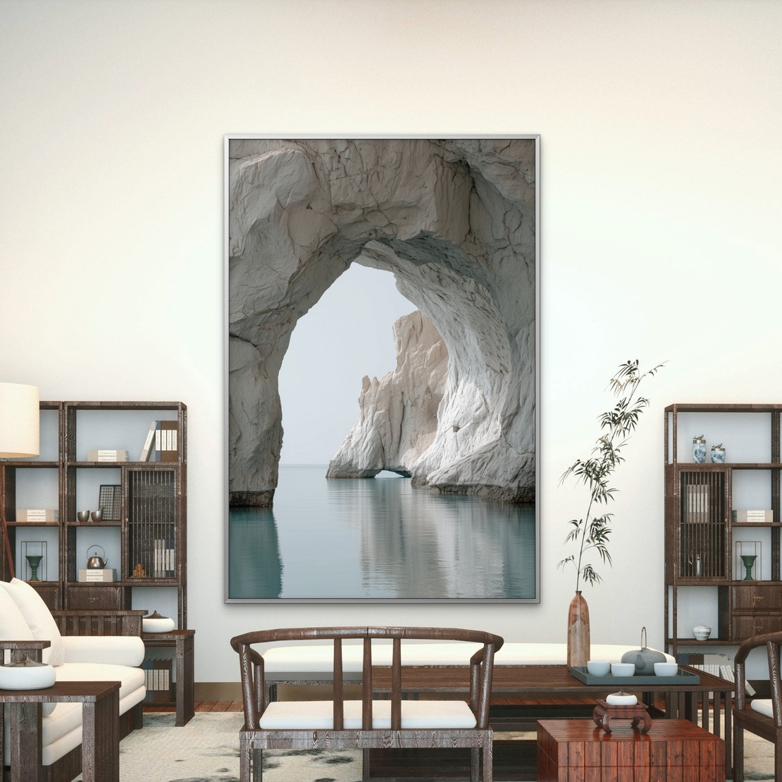 תמונת קנבס שער הסלעים – קשת סלעים מעל ים רגוע בגווני טורקיז, מתוך קולקציית NEXTGEN BY BAR של תכשיט לבית, בעיצוב טבעי ואלגנטי.