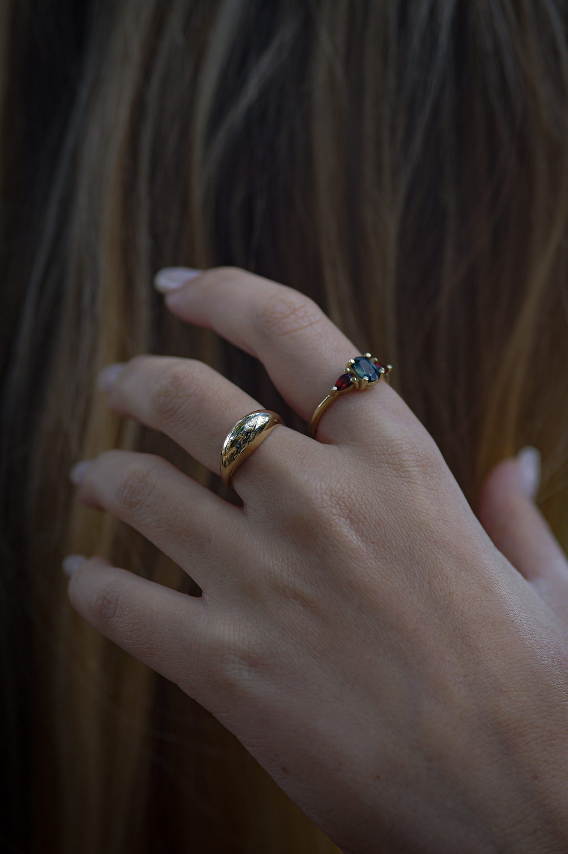 טבעת אמה ספיר ויהלומי מעבדה