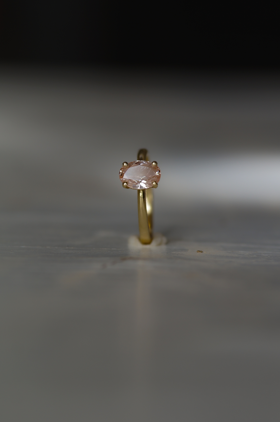 טבעת יהלום ורוד אובל NOA