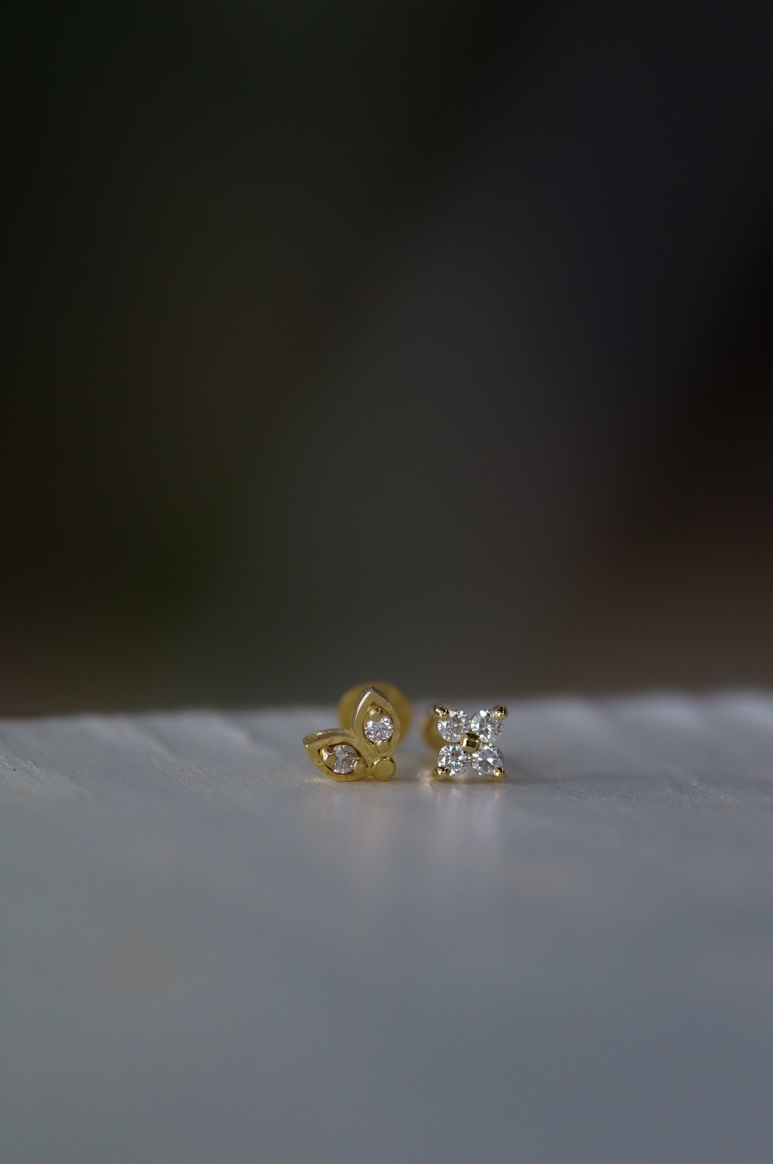 עגיל תלתן זהב