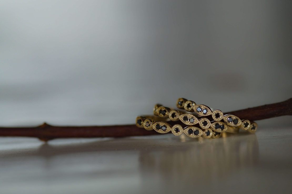 טבעת lace arc יהלומים שחורים