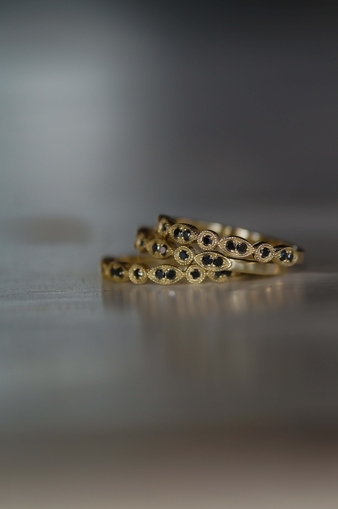 טבעת lace arc יהלומים שחורים