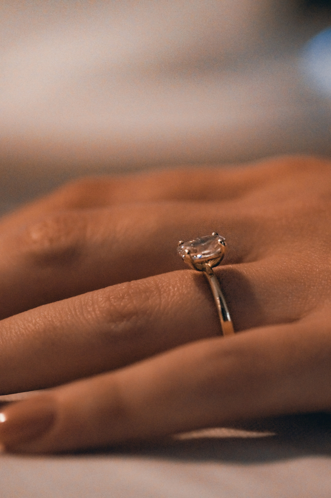 טבעת יהלום ורוד אובל NOA