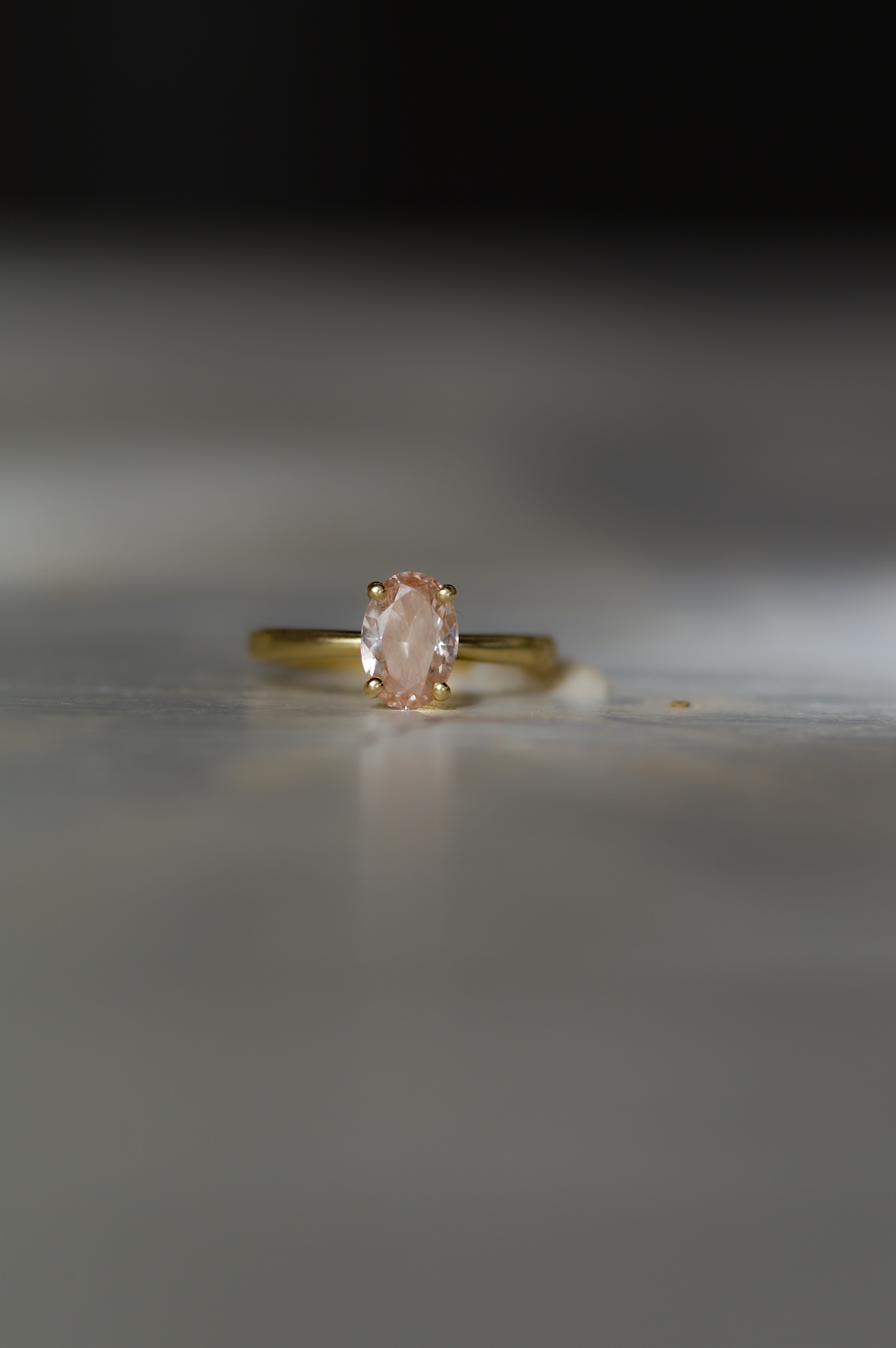 טבעת יהלום ורוד אובל NOA