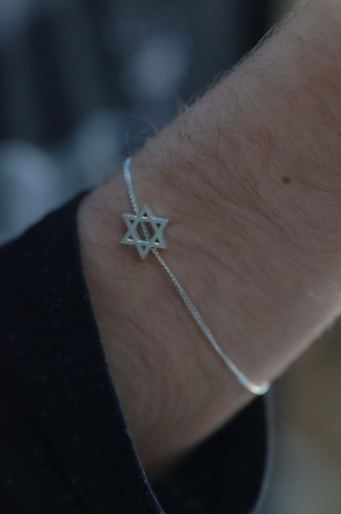 צמיד תליון מגן דוד גדול