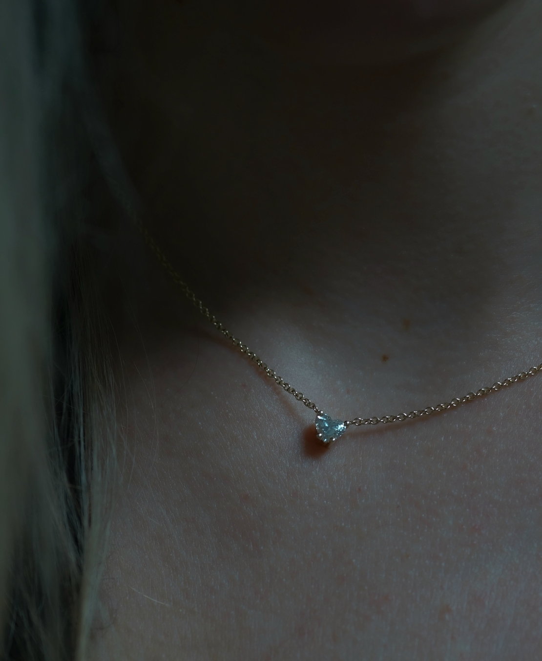 שרשרת יהלום  לב  מרחף 0.50CT  מעבדה