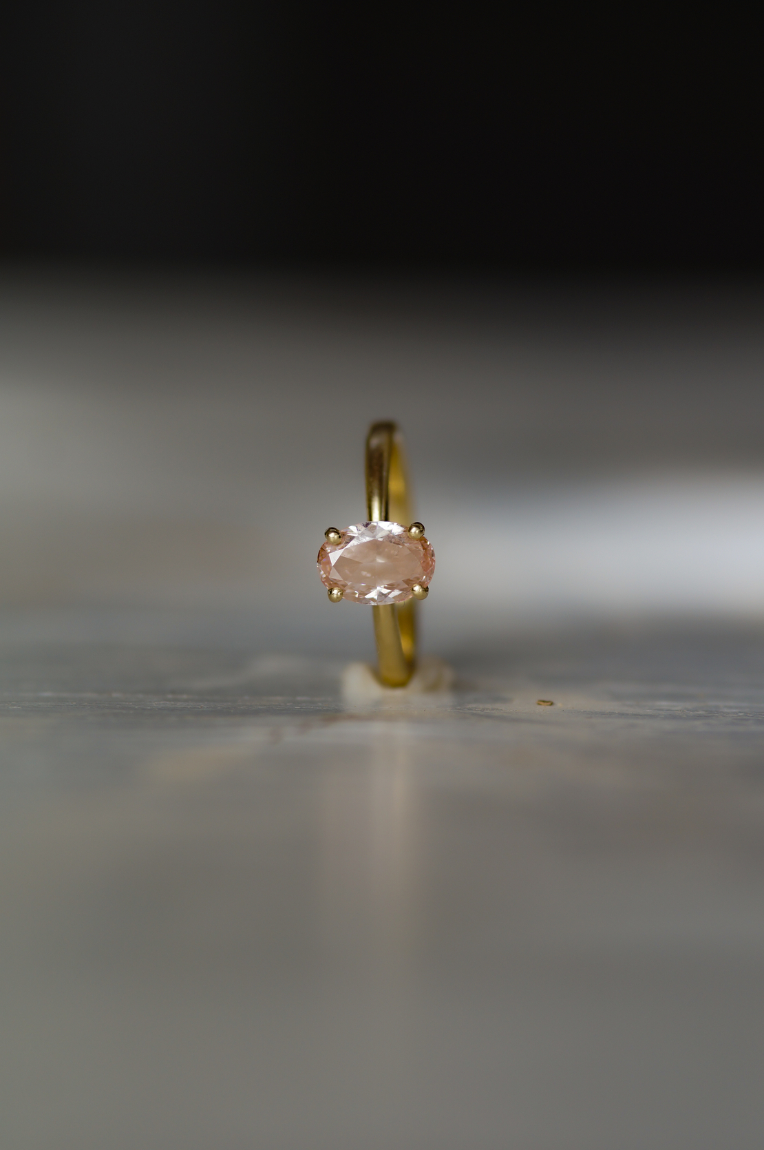 טבעת יהלום ורוד אובל NOA