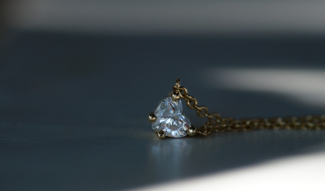 שרשרת יהלום  לב  מרחף 0.50CT  מעבדה