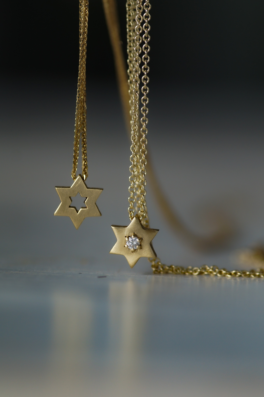 שרשרת תליון מגן דוד תלת יהלום