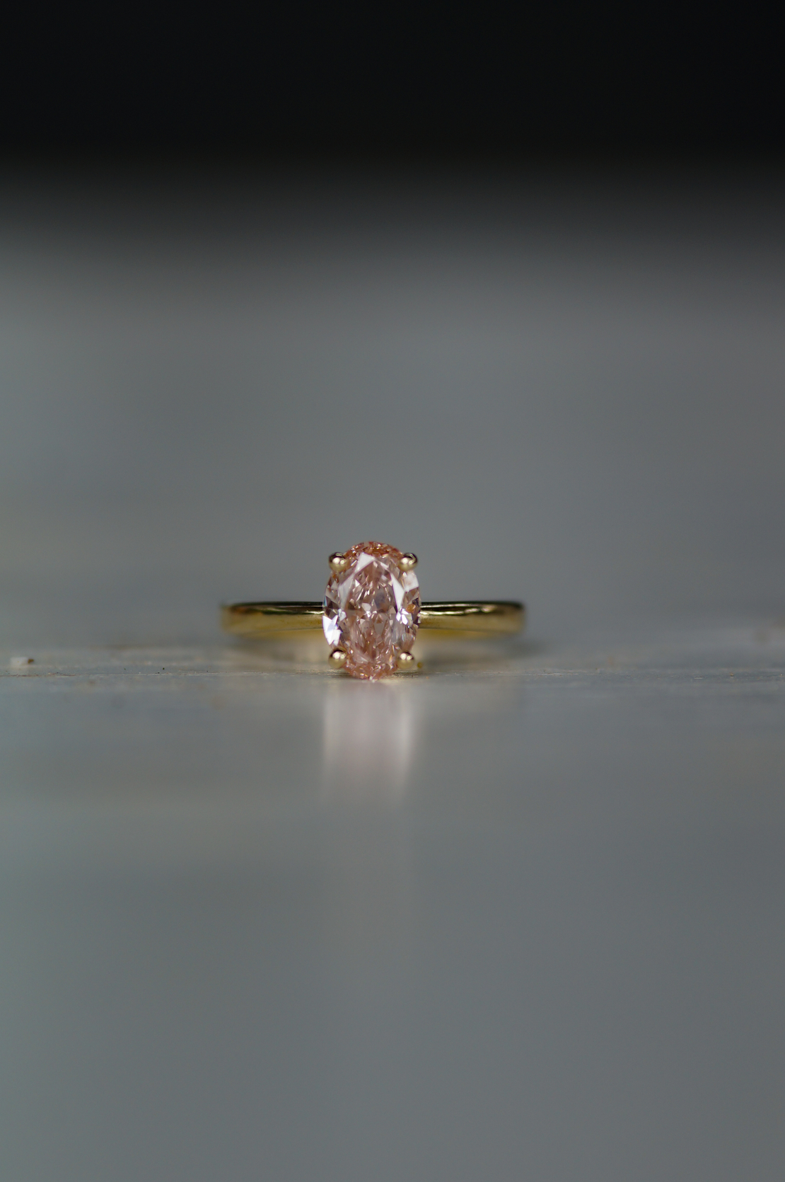 טבעת יהלום ורוד אובל NOA