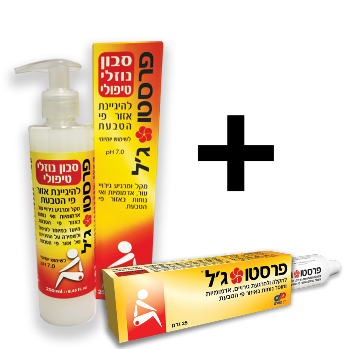 סבון נוזלי טיפולי פרסטו ג'ל + פרסטו ג'ל