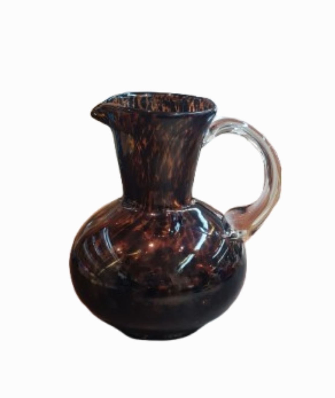 אגרטל מזכוכית בצבע חום מנומר