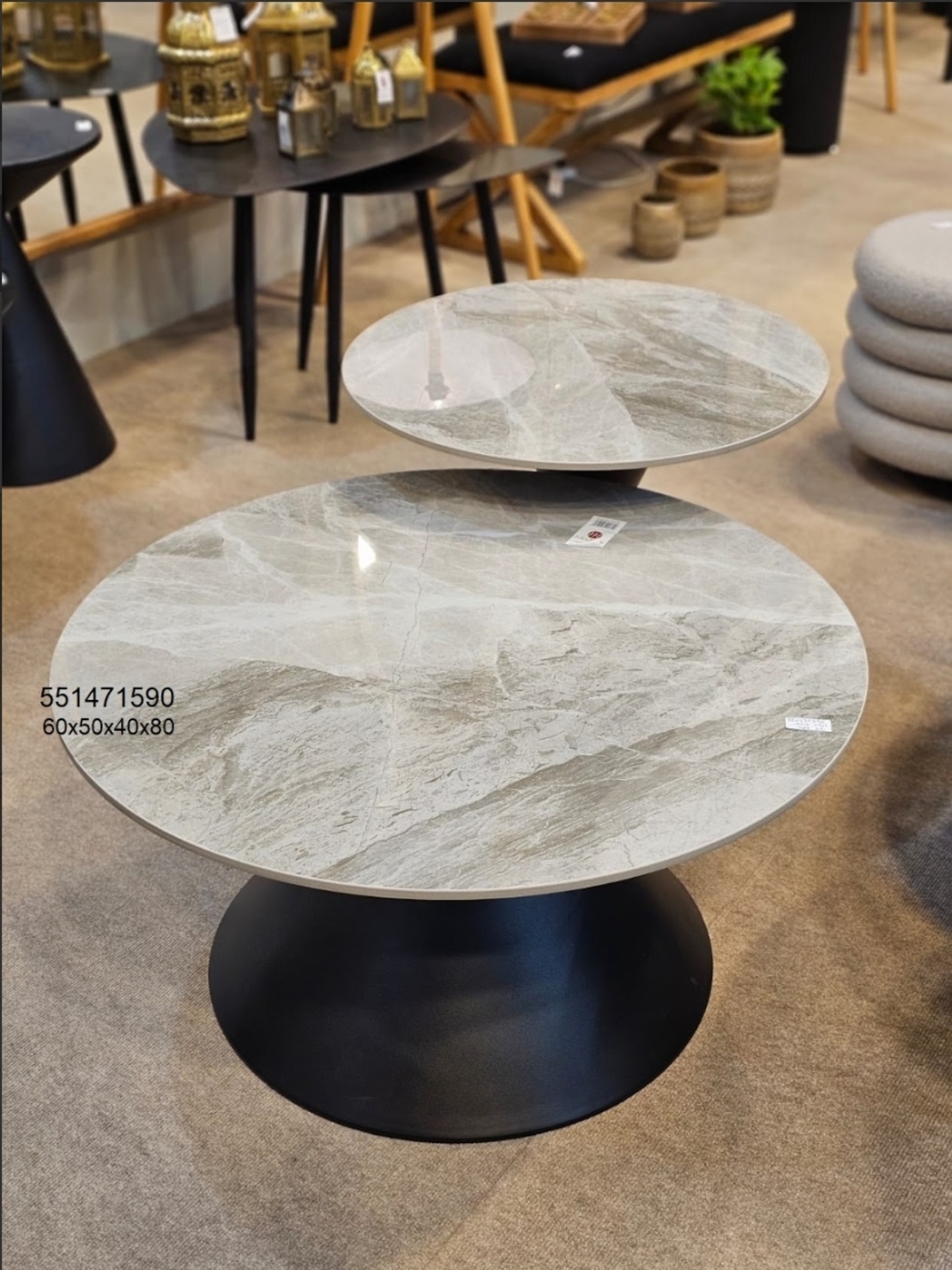 זוג שולחנות סלון  ממתכת