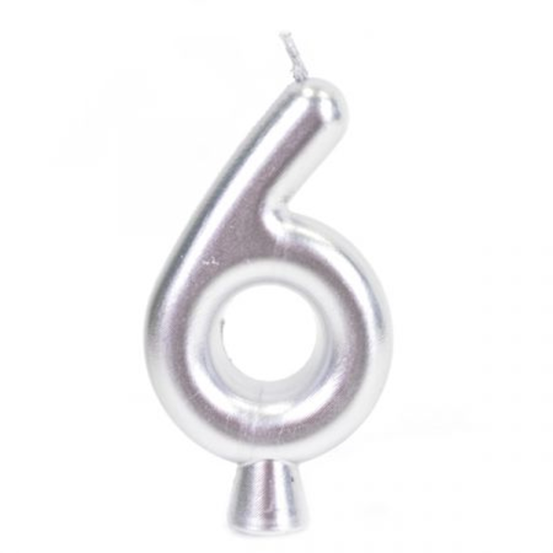 Birthday candle - 6 - silver