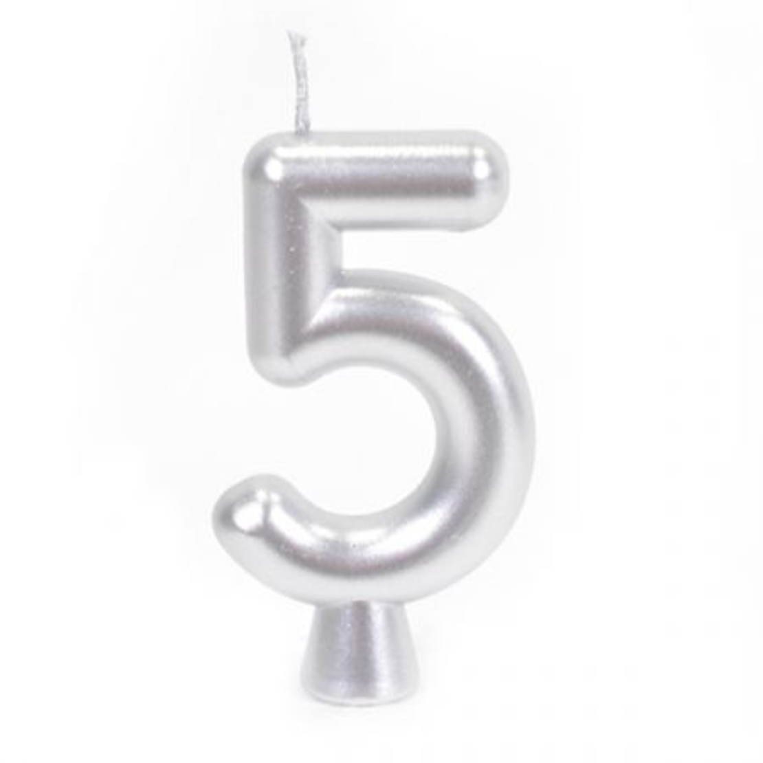 Birthday candle - 5 - silver