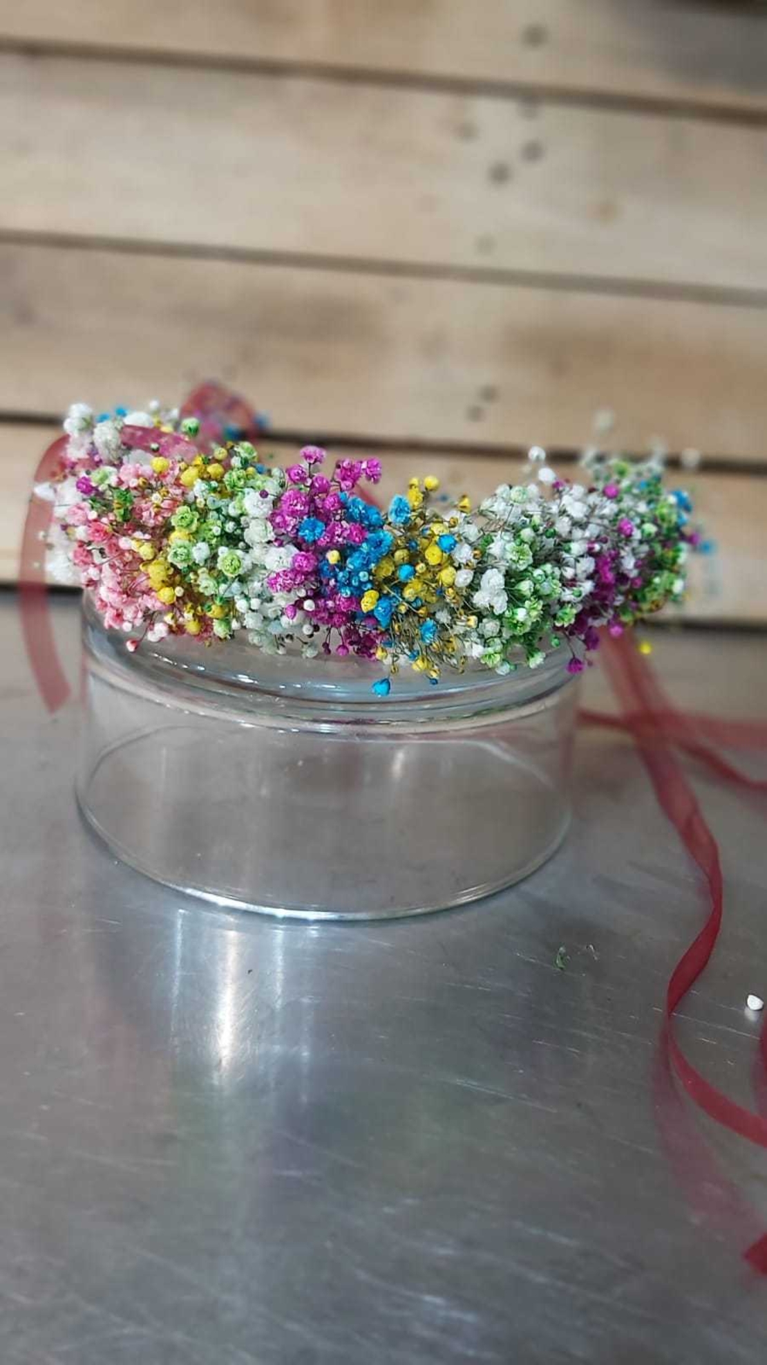 Flower crown with gypsophila